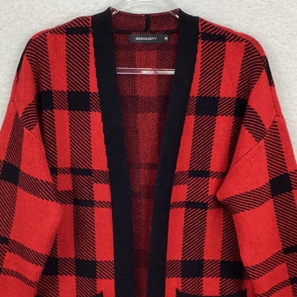 Womens Size Medium Plaid Open Cardigan, by Merokeety.. - Picture 3 of 7